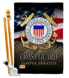 US Coast Guard Semper Paratus - Military Americana Vertical Impressions Decorative Flags HG137174