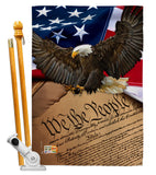 We the People - Military Americana Vertical Impressions Decorative Flags HG137175 Made In USA