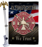 Firefighter We trust - Military Americana Vertical Impressions Decorative Flags HG137294 Made In USA