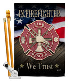 Firefighter We trust - Military Americana Vertical Impressions Decorative Flags HG137294 Made In USA