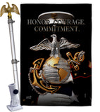 Honor Courage Commitment - Military Americana Vertical Impressions Decorative Flags HG137316 Made In USA