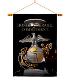 Honor Courage Commitment - Military Americana Vertical Impressions Decorative Flags HG137316 Made In USA