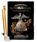 Honor Courage Commitment - Military Americana Vertical Impressions Decorative Flags HG137316 Made In USA