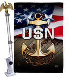 USN - Military Americana Vertical Impressions Decorative Flags HG137341 Made In USA