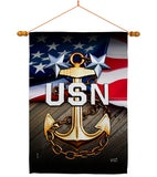 USN - Military Americana Vertical Impressions Decorative Flags HG137341 Made In USA