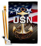 USN - Military Americana Vertical Impressions Decorative Flags HG137341 Made In USA