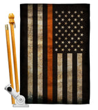 Thin Orange Line - Military Americana Vertical Impressions Decorative Flags HG137419 Made In USA