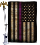 Thin Purple Line - Military Americana Vertical Impressions Decorative Flags HG137430 Made In USA