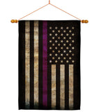 Thin Purple Line - Military Americana Vertical Impressions Decorative Flags HG137430 Made In USA