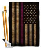 Thin Purple Line - Military Americana Vertical Impressions Decorative Flags HG137430 Made In USA