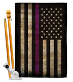 Thin Purple Line - Military Americana Vertical Impressions Decorative Flags HG137430 Made In USA