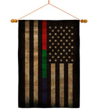 Thin Blue Green Red Line - Military Americana Vertical Impressions Decorative Flags HG137431 Made In USA