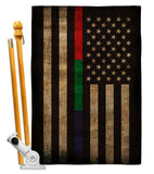 Thin Blue Green Red Line - Military Americana Vertical Impressions Decorative Flags HG137431 Made In USA