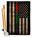 Thin Blue Green Red Line - Military Americana Vertical Impressions Decorative Flags HG137431 Made In USA