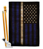 Thin White Line - Military Americana Vertical Impressions Decorative Flags HG137432 Made In USA