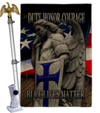 Honor Blue Lives - Military Americana Vertical Impressions Decorative Flags HG137500 Made In USA