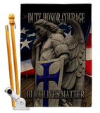 Honor Blue Lives - Military Americana Vertical Impressions Decorative Flags HG137500 Made In USA