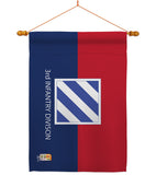 3rd Infantry Division - Military Americana Vertical Impressions Decorative Flags HG140332 Made In USA