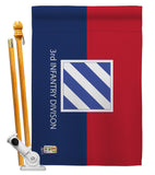 3rd Infantry Division - Military Americana Vertical Impressions Decorative Flags HG140332 Made In USA