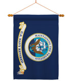 Retired Navy - Military Americana Vertical Impressions Decorative Flags HG140353 Made In USA