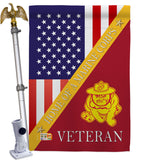 Home of USMC - Military Americana Vertical Impressions Decorative Flags HG140611 Made In USA