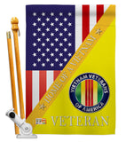Home of Vietnam - Military Americana Vertical Impressions Decorative Flags HG140612 Made In USA