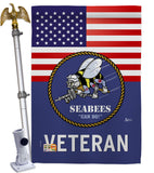 US Seabees Veteran - Military Americana Vertical Impressions Decorative Flags HG140613 Made In USA