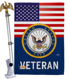 US Navy Veteran - Military Americana Vertical Impressions Decorative Flags HG140614 Made In USA