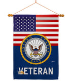 US Navy Veteran - Military Americana Vertical Impressions Decorative Flags HG140614 Made In USA