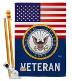 US Navy Veteran - Military Americana Vertical Impressions Decorative Flags HG140614 Made In USA