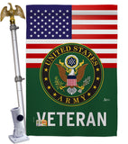 US Army Veteran - Military Americana Vertical Impressions Decorative Flags HG140615 Made In USA