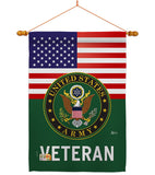 US Army Veteran - Military Americana Vertical Impressions Decorative Flags HG140615 Made In USA