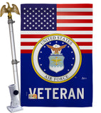 US Air Force Veteran - Military Americana Vertical Impressions Decorative Flags HG140616 Made In USA