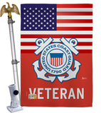 US Coast Guard Veteran - Military Americana Vertical Impressions Decorative Flags HG140618 Made In USA