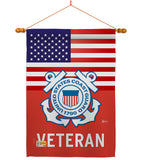 US Coast Guard Veteran - Military Americana Vertical Impressions Decorative Flags HG140618 Made In USA