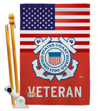 US Coast Guard Veteran - Military Americana Vertical Impressions Decorative Flags HG140618 Made In USA