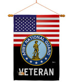 US Army National Guard Veteran - Military Americana Vertical Impressions Decorative Flags HG140619 Made In USA