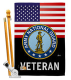 US Army National Guard Veteran - Military Americana Vertical Impressions Decorative Flags HG140619 Made In USA