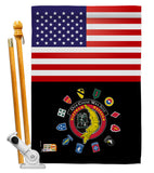 US Vietnam Veteran - Military Americana Vertical Impressions Decorative Flags HG140622 Made In USA