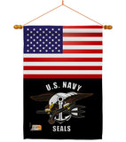 US Navy Seals - Military Americana Vertical Impressions Decorative Flags HG140625 Made In USA