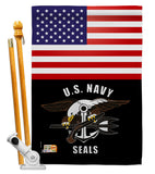 US Navy Seals - Military Americana Vertical Impressions Decorative Flags HG140625 Made In USA