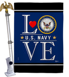 US Navy Love - Military Americana Vertical Impressions Decorative Flags HG140633 Made In USA