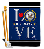 US Navy Love - Military Americana Vertical Impressions Decorative Flags HG140633 Made In USA