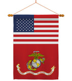 US Marine Corps - Military Americana Vertical Impressions Decorative Flags HG140730 Made In USA