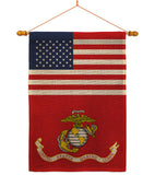 US Marine Corps - Military Americana Vertical Impressions Decorative Flags HG140730 Made In USA