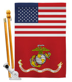 US Marine Corps - Military Americana Vertical Impressions Decorative Flags HG140730 Made In USA