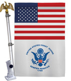 US Coast Guard - Military Americana Vertical Impressions Decorative Flags HG140734 Made In USA