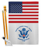 US Coast Guard - Military Americana Vertical Impressions Decorative Flags HG140734 Made In USA