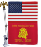 US Marine Bull Dogs - Military Americana Vertical Impressions Decorative Flags HG140735 Made In USA