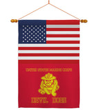 US Marine Bull Dogs - Military Americana Vertical Impressions Decorative Flags HG140735 Made In USA